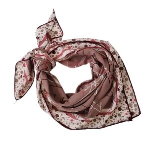 Oversized Pierre Lauren Scarf Abstract Print Mauve White Pink